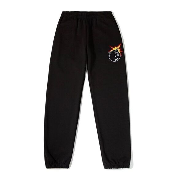 The Hundreds “Adam Bomb” Chenille Patch Black Sweatpants Men SZ S NWT - Picture 1 of 9